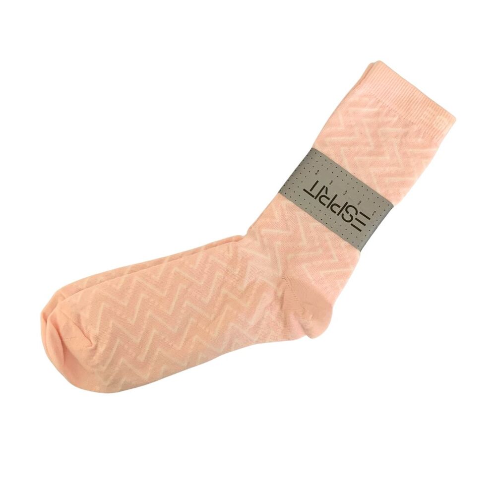 ESPRIT Women’s Pink Zigzag Crew Socks Size 9–11 – New
